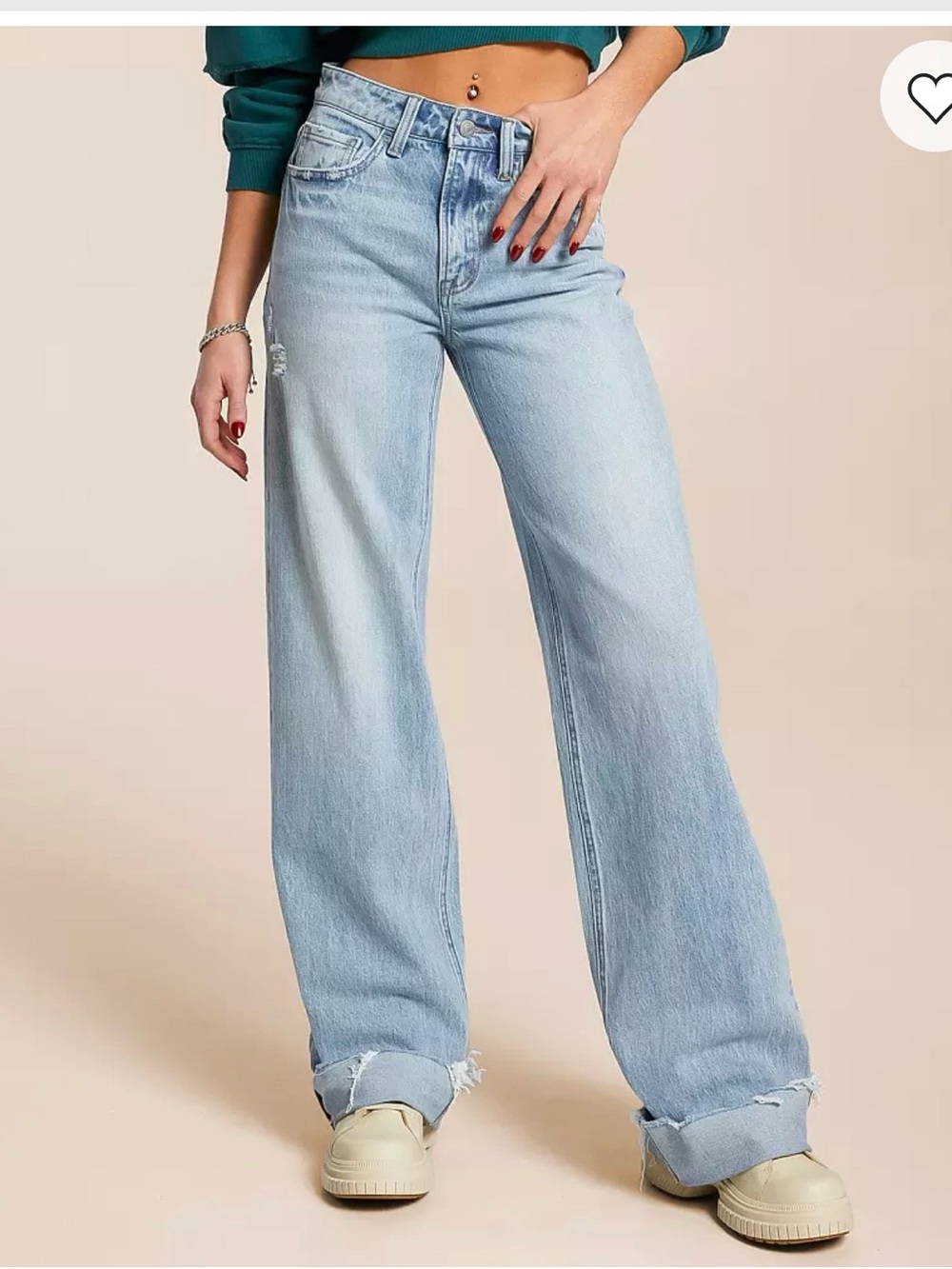 VERVET BY FLYING MONKEY Light Wash Wide-Leg High-Rise Jeans